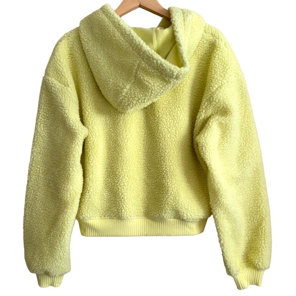 ANTHROPOLOGIE Porridge Vibrant Cozy Boxy Casual Sherpa Fleece Hoodie Size M - Picture 10 of 13